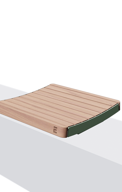 Wandzit zonder rugleuning in hout en staal (0,7 m)