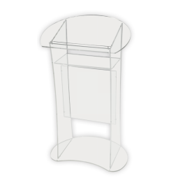 Design spreekgestoelte in plexiglas met legplank
