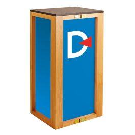 Statafel met bedrukte panelen in hout