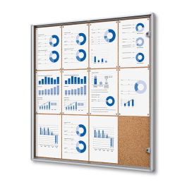 Binnenvitrine met kurken achterwand