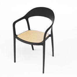 Stapelstoel in gerecycleerd polypropyleen, vintage stijl