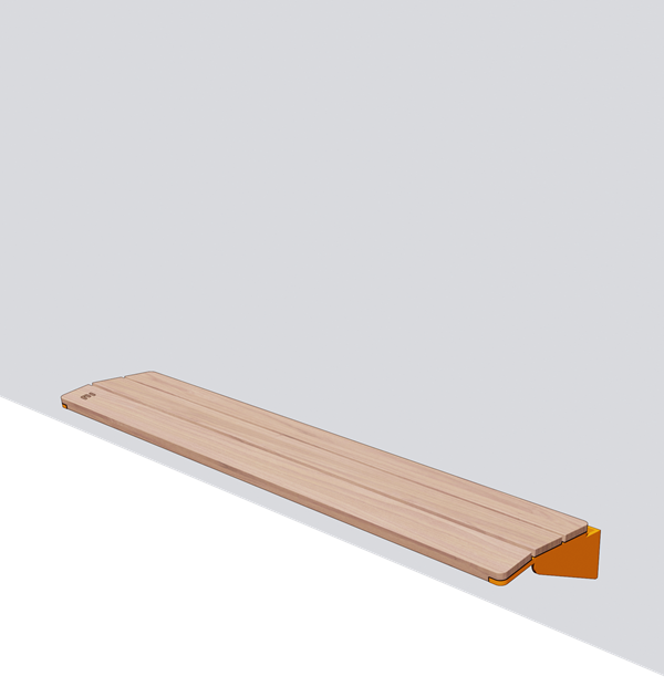 Wandbank in hout en staal (1,8 m)