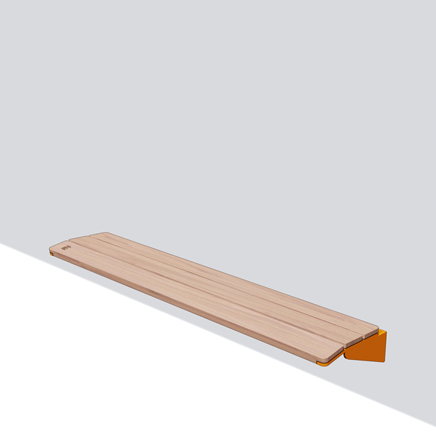 Wandbank in hout en staal (1,8 m)