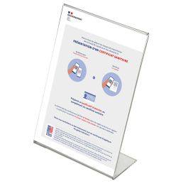 Tafelstandaard voor affiches in plexiglas