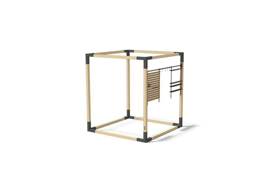 Keukengereihouder voor modulair paviljoen