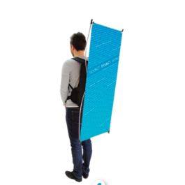 Rugzak met banner (street marketing)