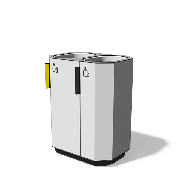 Afvalbak gescheiden inzameling 2×61 l met composietbekleding