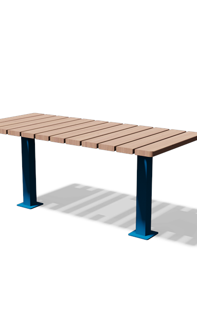 Tafel in hout en staal (1,6 m, variant B)