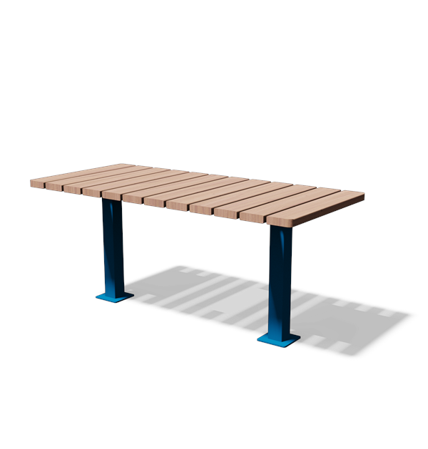 Tafel in hout en staal (1,6 m, variant B)