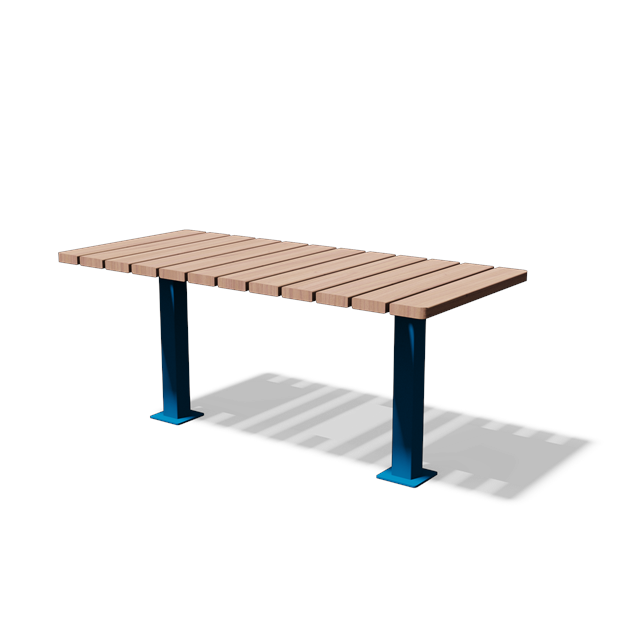 Tafel in hout en staal (1,6 m, variant B)