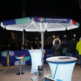 Ronde reclameparasol met ledverlichting