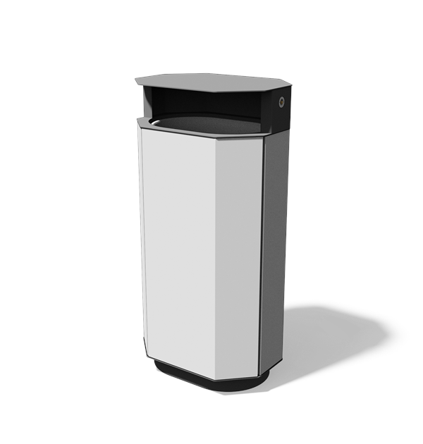Achthoekige afvalbak met composietbekleding en regenkap (61 l)