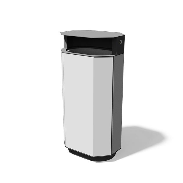 Achthoekige afvalbak met composietbekleding en regenkap (61 l)