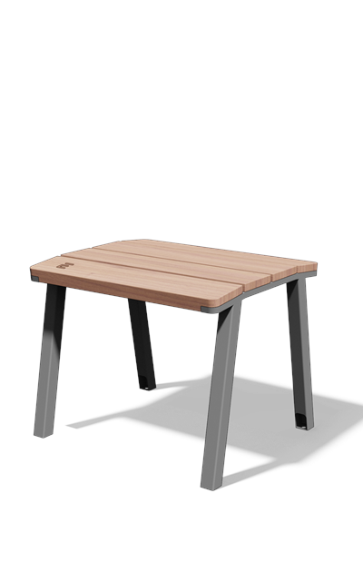 Kruk in hout en staal (0,6 m, nieuw)
