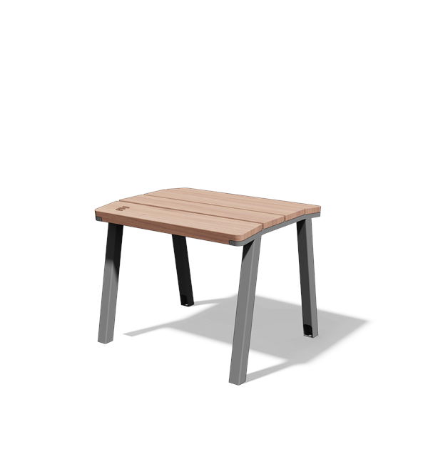 Kruk in hout en staal (0,6 m, nieuw)