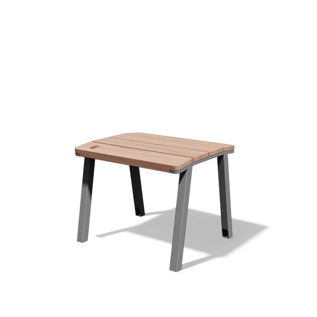Kruk in hout en staal (0,6 m, nieuw)