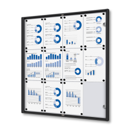 Binnenvitrine met metalen achterwand