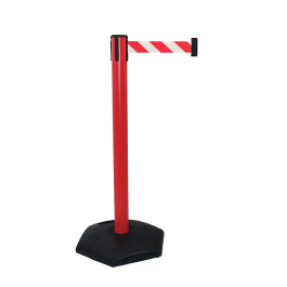 Afzetpaal voor buiten met gordelband en betonvoet