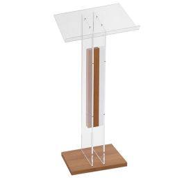 Spreekgestoelte in hout en plexiglas
