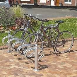 Fietsenrek met staande paal en beugels