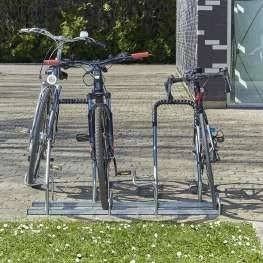 Fietsenrek voor 2 fietsen met beklede wielbeugel