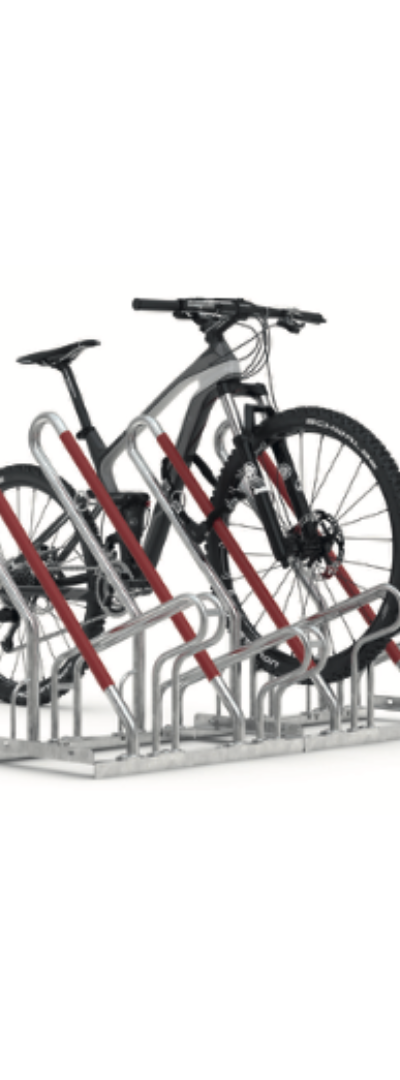 Aanleunparker met schuine aanleunbeugels