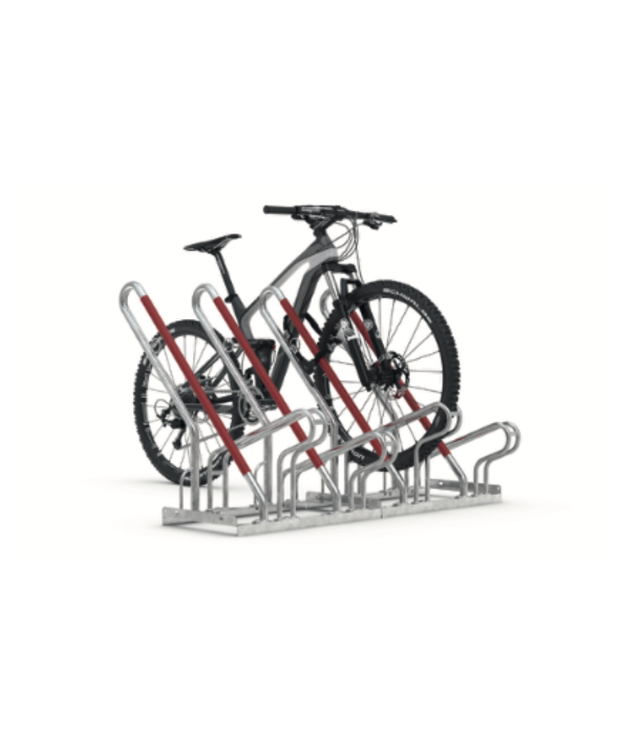 Support d'appui vélo à arceaux inclinés