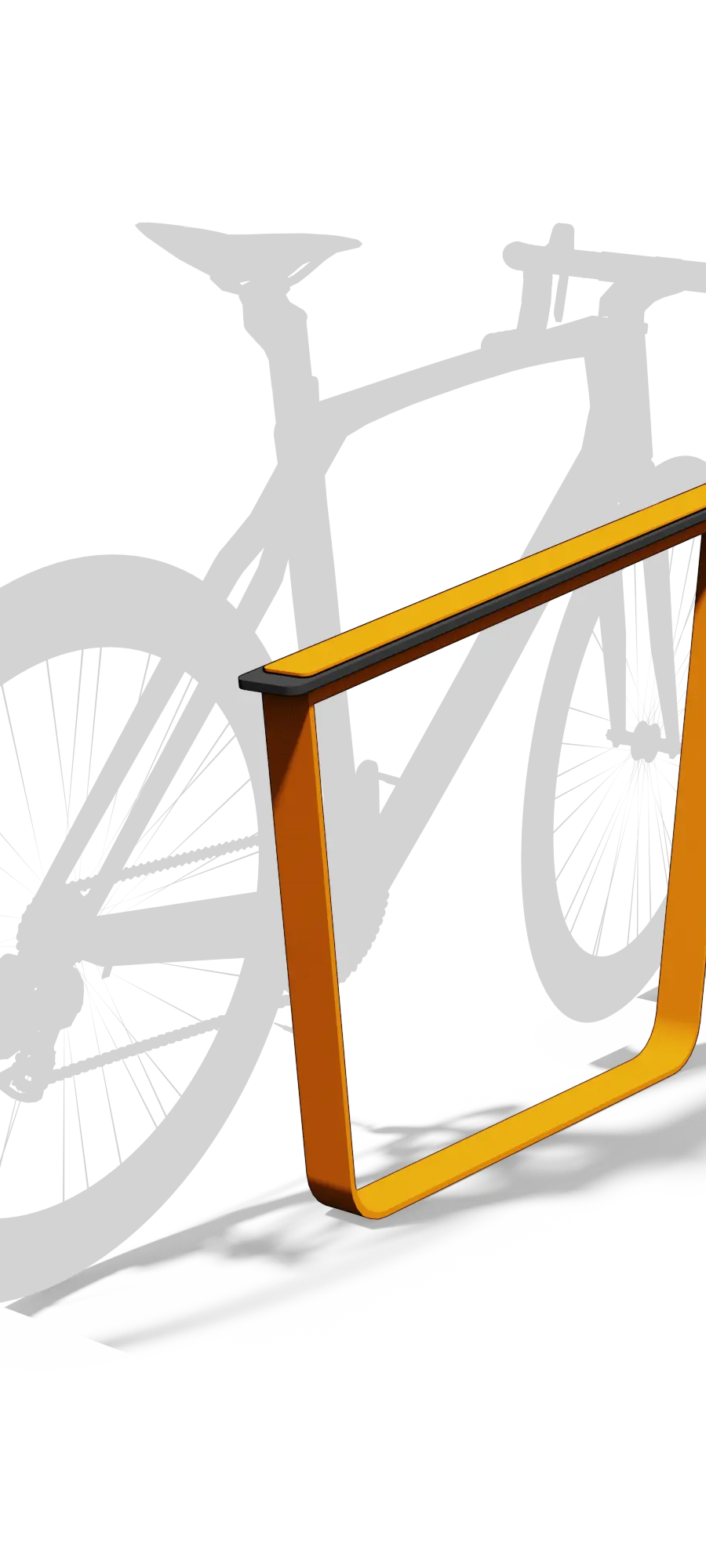 Fietsleunbeugel in gebogen platstaal