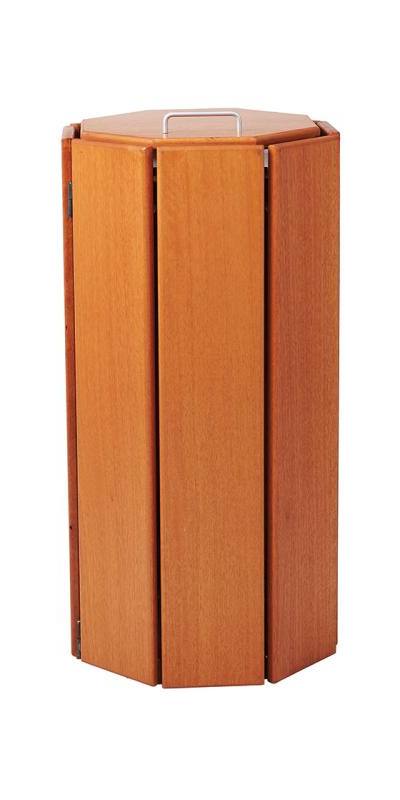 Achthoekige afvalbak 100 l (staal en hout)