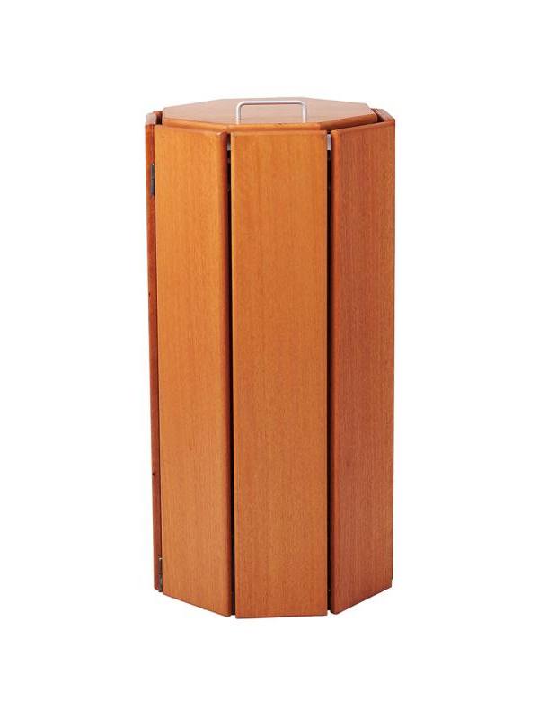Achthoekige afvalbak 100 l (staal en hout)