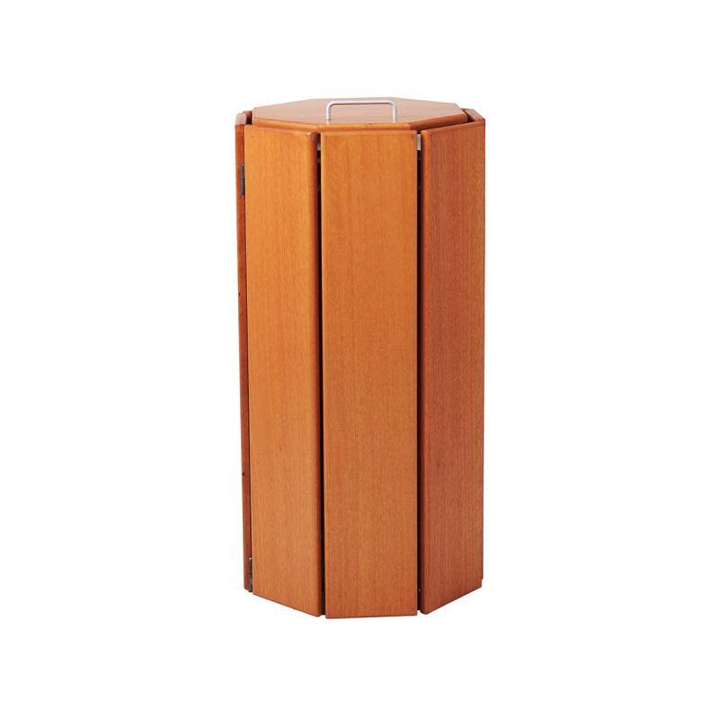 Achthoekige afvalbak 100 l (staal en hout)