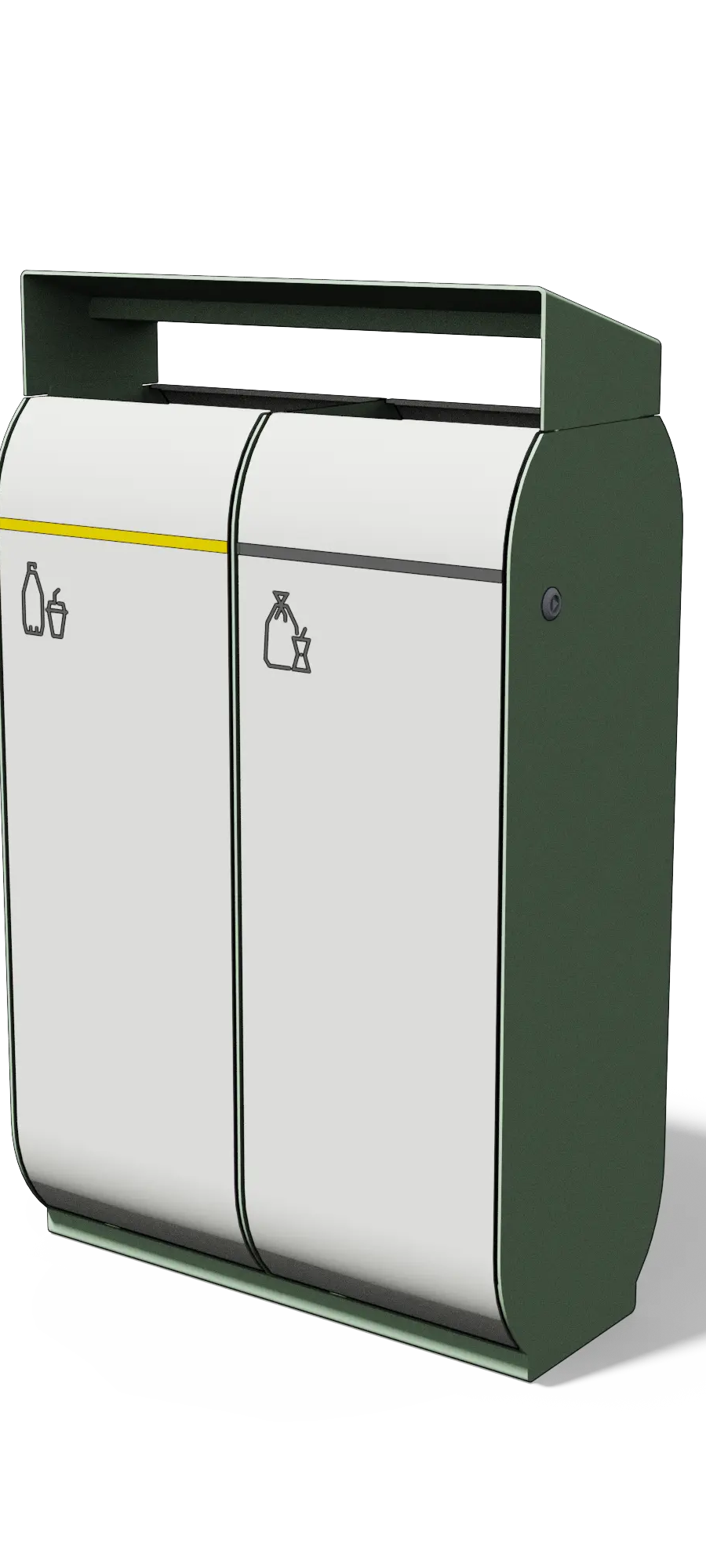 Sorting waste bin 37 l (2–4 streams, with rain roof)