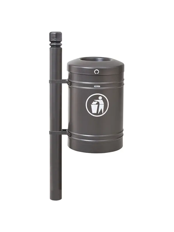 Afvalbak op paal 40 l