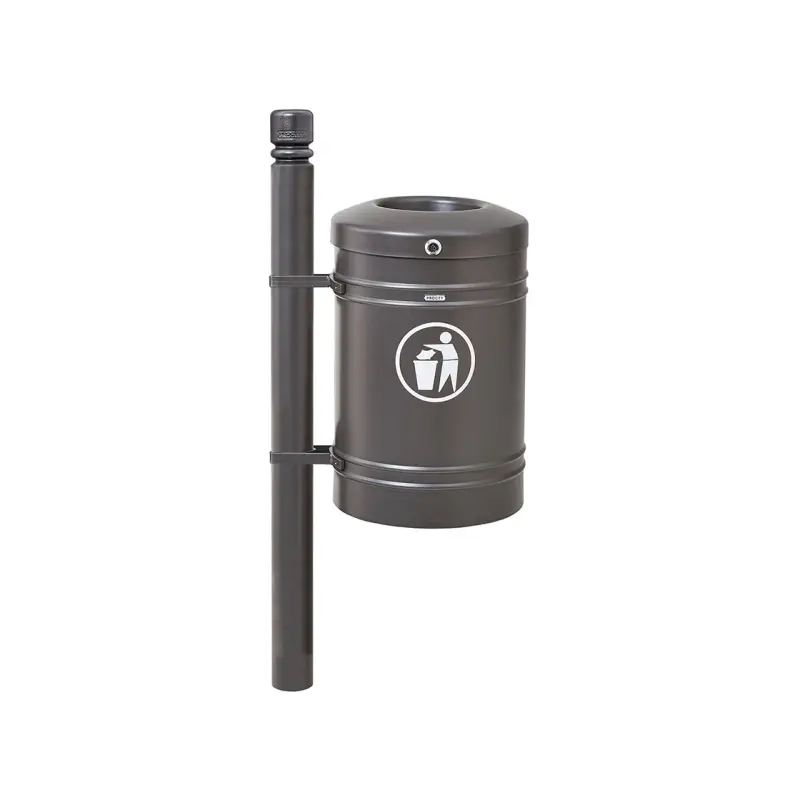 Afvalbak op paal 40 l