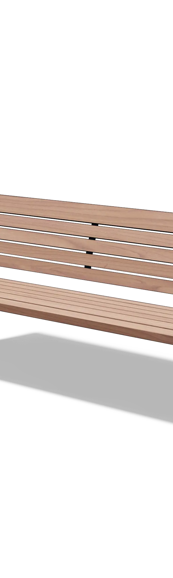 Aluminium zitbank met rugleuning (1,8 m, latten)