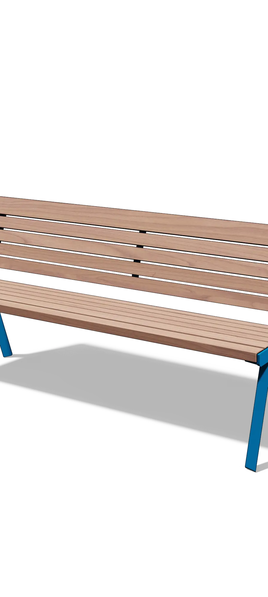 Aluminium zitbank met rugleuning (1,8 m, latten)