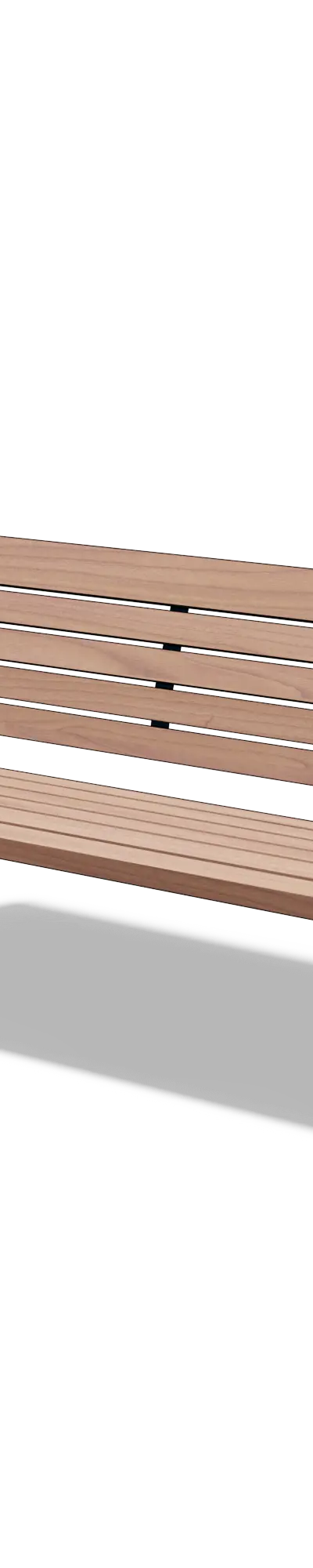 Aluminium zitbank met rugleuning (1,8 m, latten)