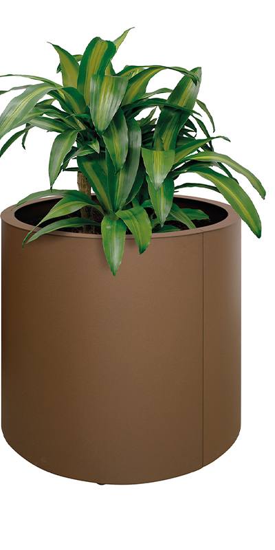 Cilindrische plantenbak in staal