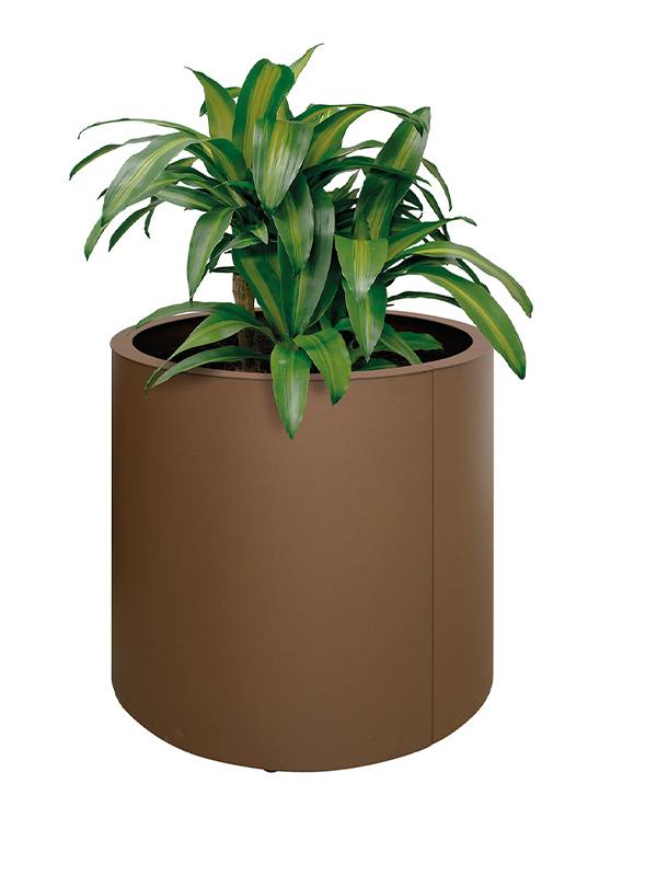 Cilindrische plantenbak in staal