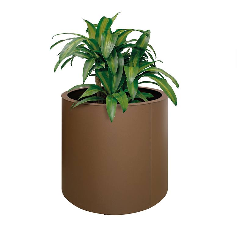 Cilindrische plantenbak in staal