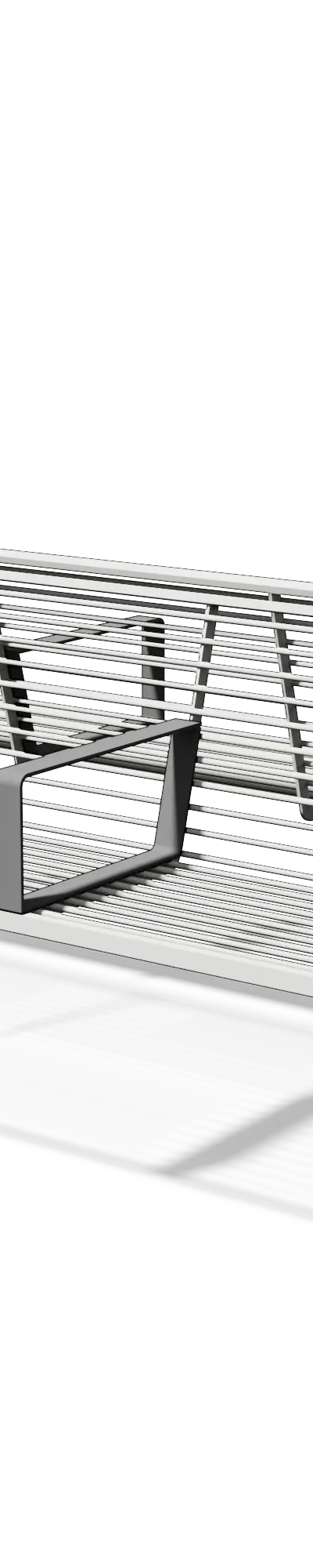 Dubbelzijdige stalen zitbank met rugleuning en armleuningen (1,85 m, geschroefde armleuning)