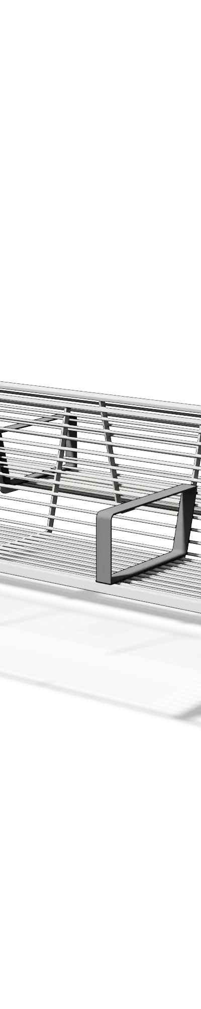 Dubbelzijdige stalen zitbank met rugleuning en armleuningen (2,15 m)