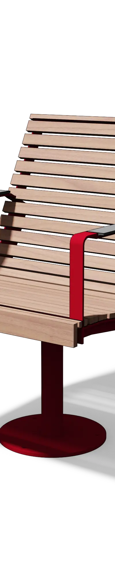 Fauteuil in hout en staal met HPL-armleuningen (E)