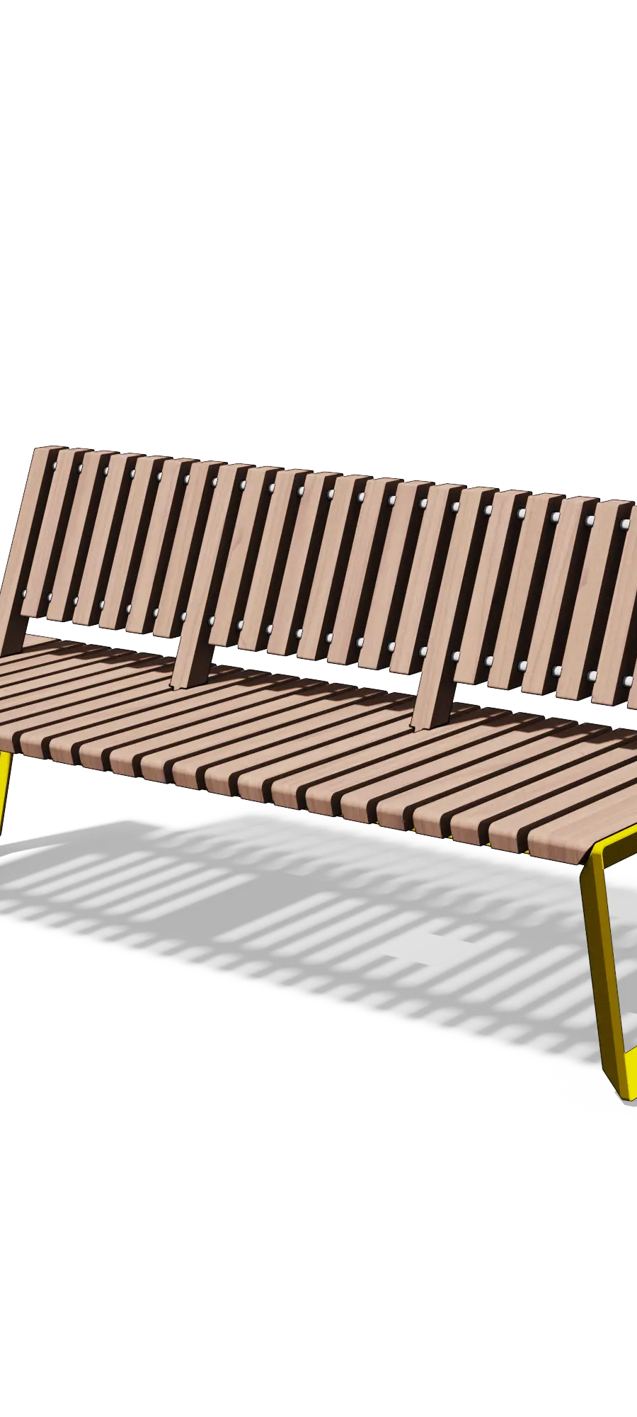 Gietijzeren driezitbank met rugleuning (1,8 m)