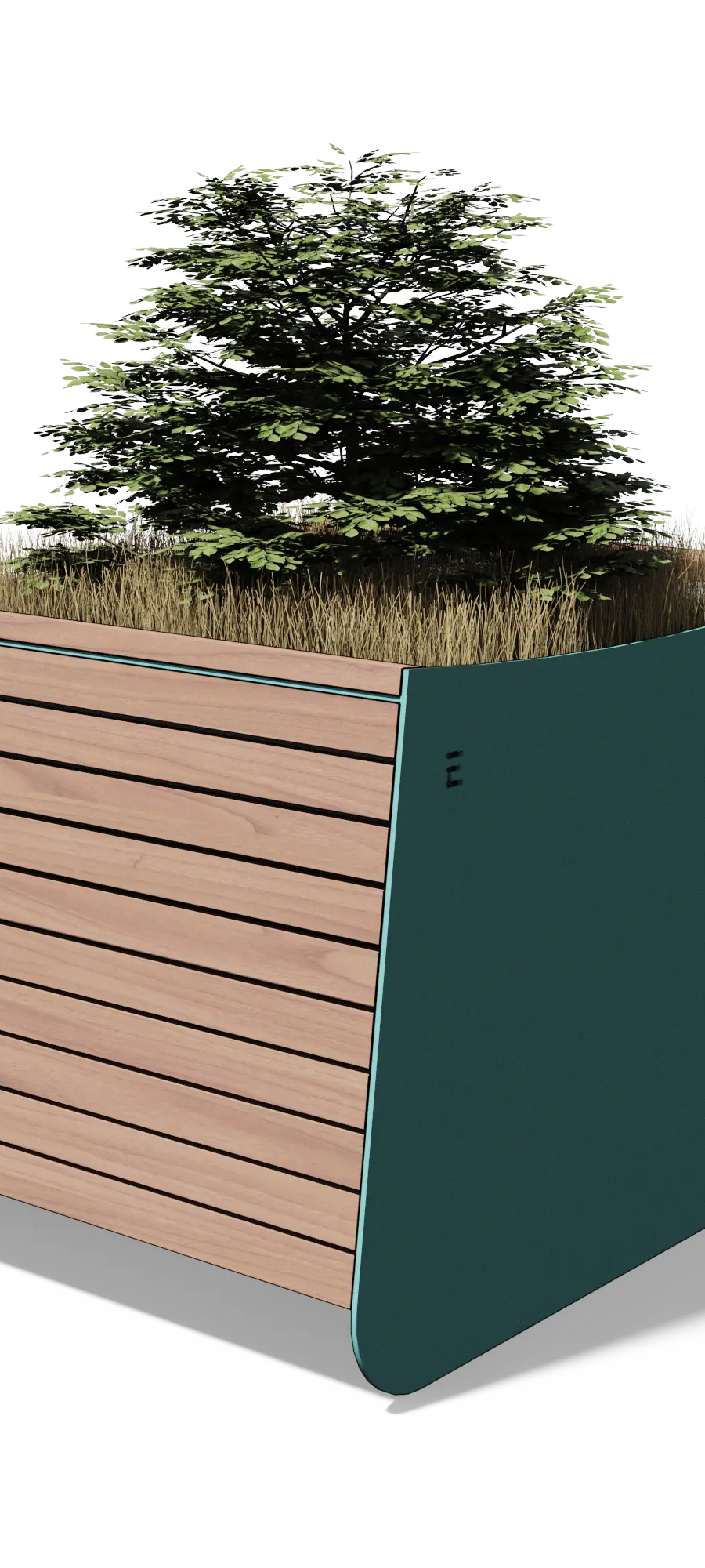 Grote conische plantenbak in hout en staal (550 l)