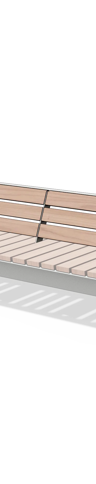 Lange rugleuning in hout en staal (accessoire, 2,4 m)