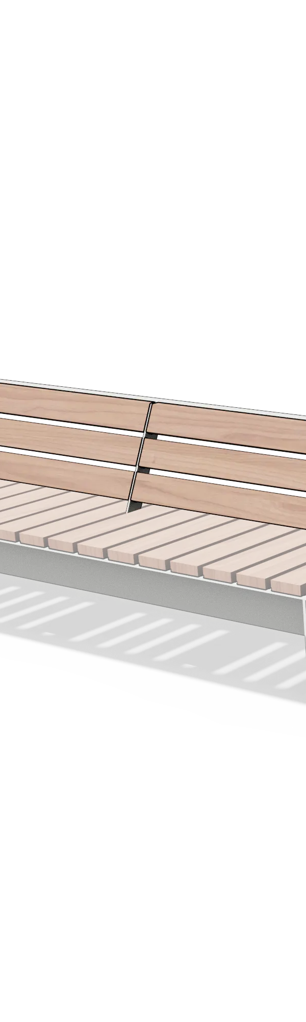 Lange rugleuning in hout en staal (accessoire, 2,4 m)