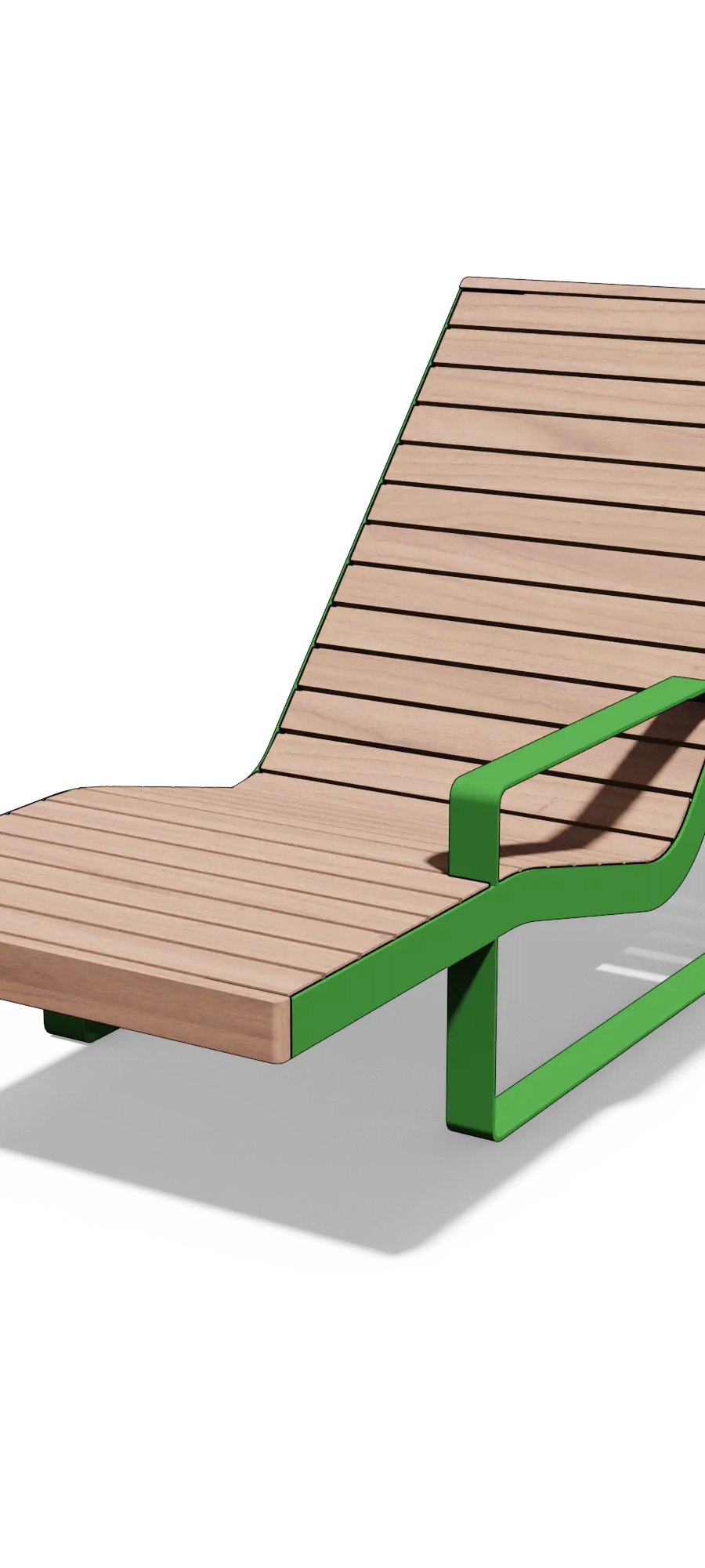 Lounge chair in wood and steel (left armrest)