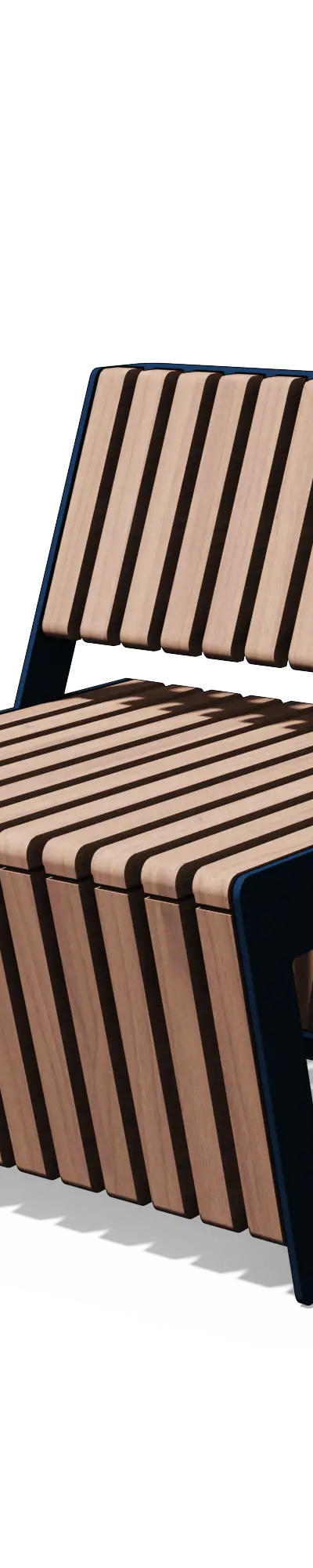 Modulaire stoel in hout en staal (0,6 m)