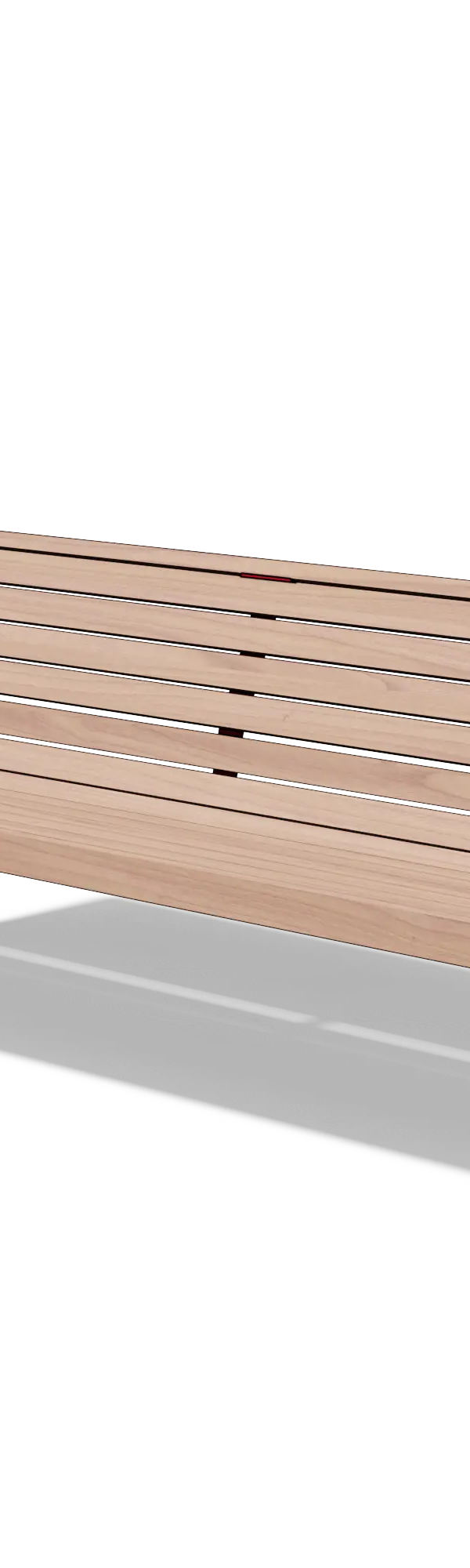 Parkbank in hout en aluminium met rugleuning (1,87 m)